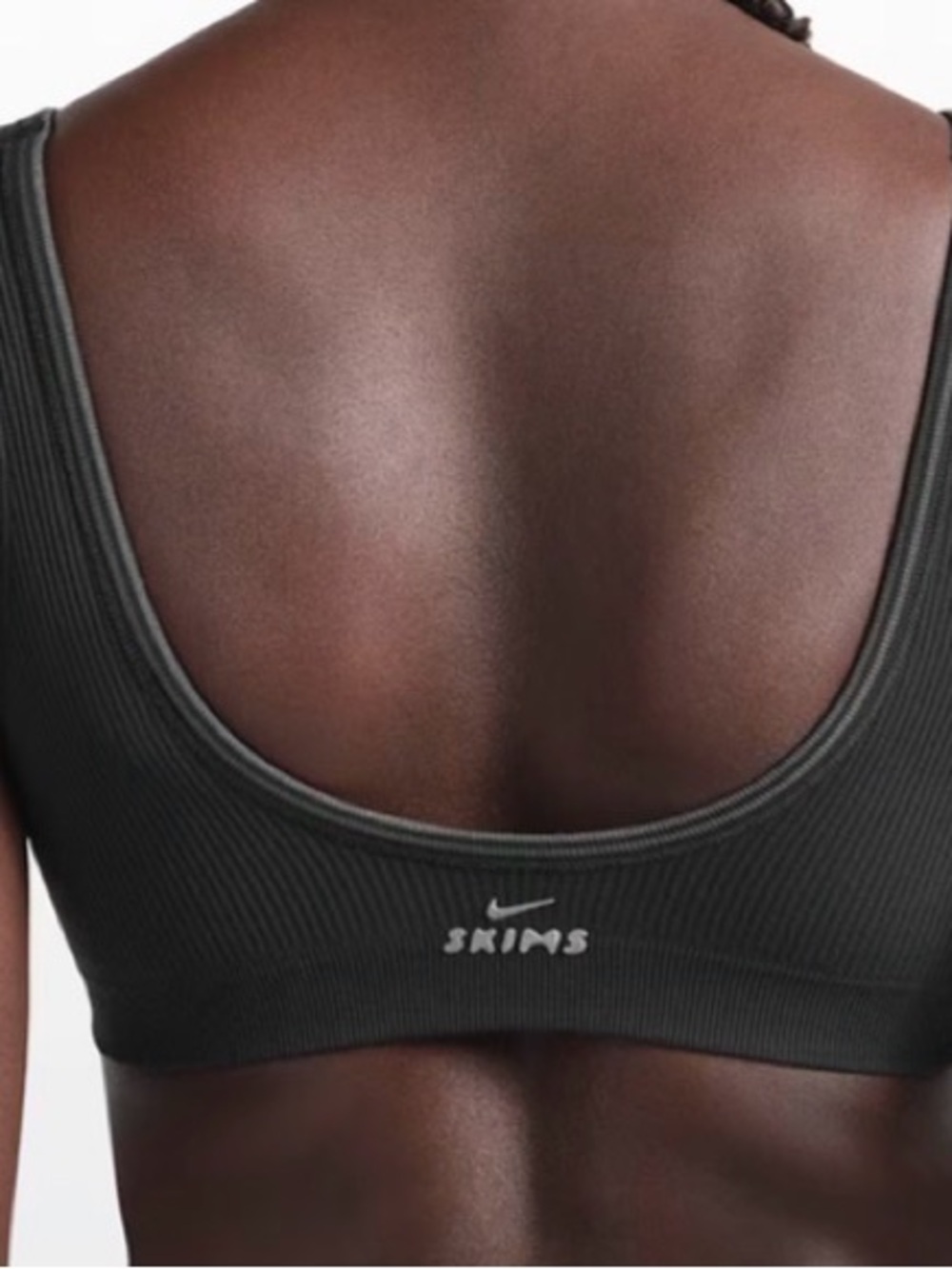 Nike SKIMS Ribbed Seamless Micro Scoop Bra | Black | Size S | NWT